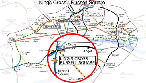 king's cross / russell square map