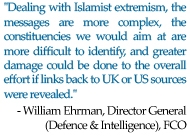 william ehrman quote - "if links back to UK or US sources were revealed"
